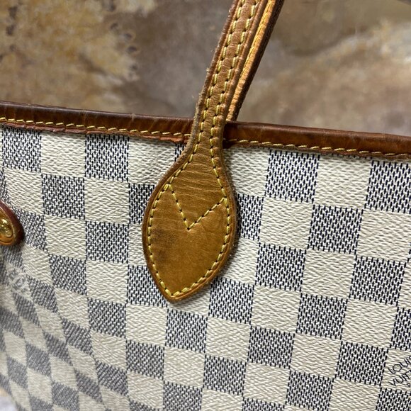 Louis Vuitton Neverfull MM Shoulder Bag Damier Azur Tote Bag w/ Dust Bag - Picture 8 of 13